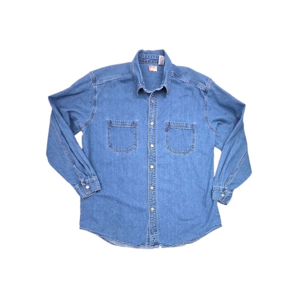 Vintage 1990s Y2K Levi's Red Tab Denim Shirt Men's Large 100% Cotton Cowboy Work